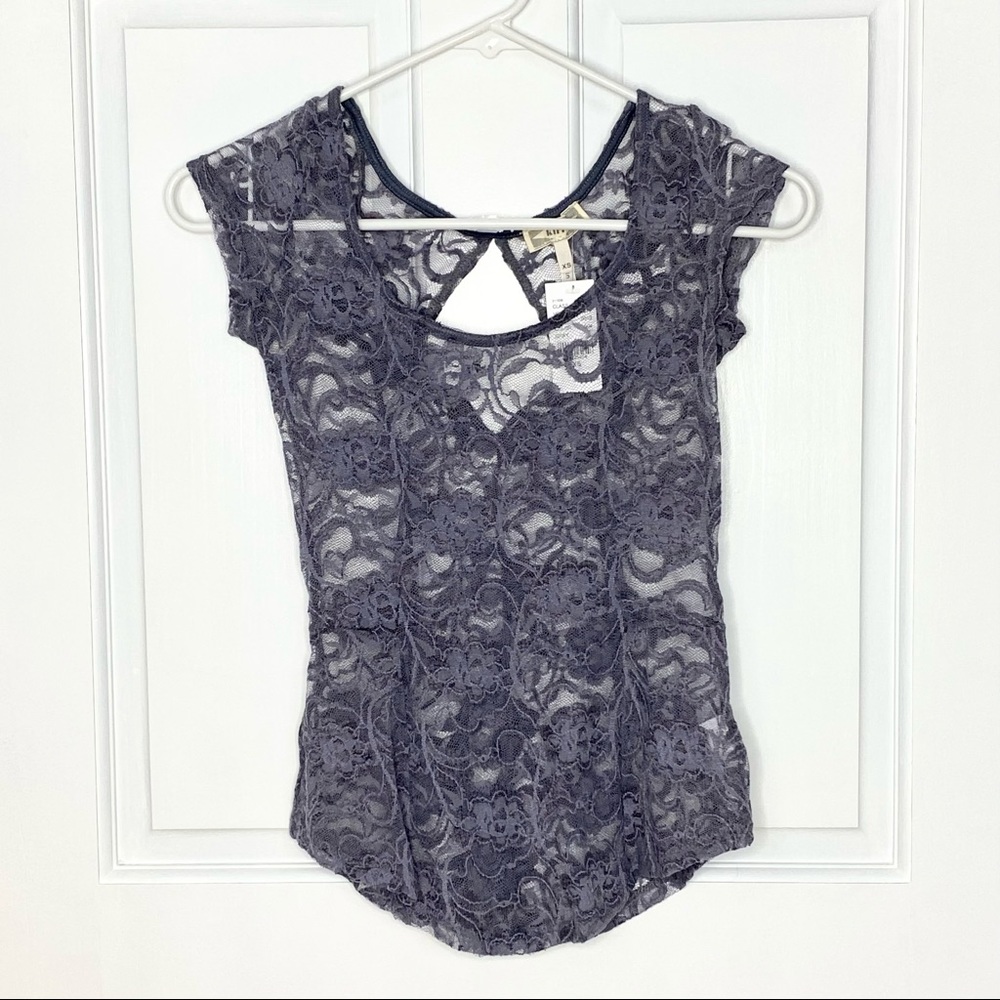 Pacsun Kirra Lace Peplum Fit Top XS